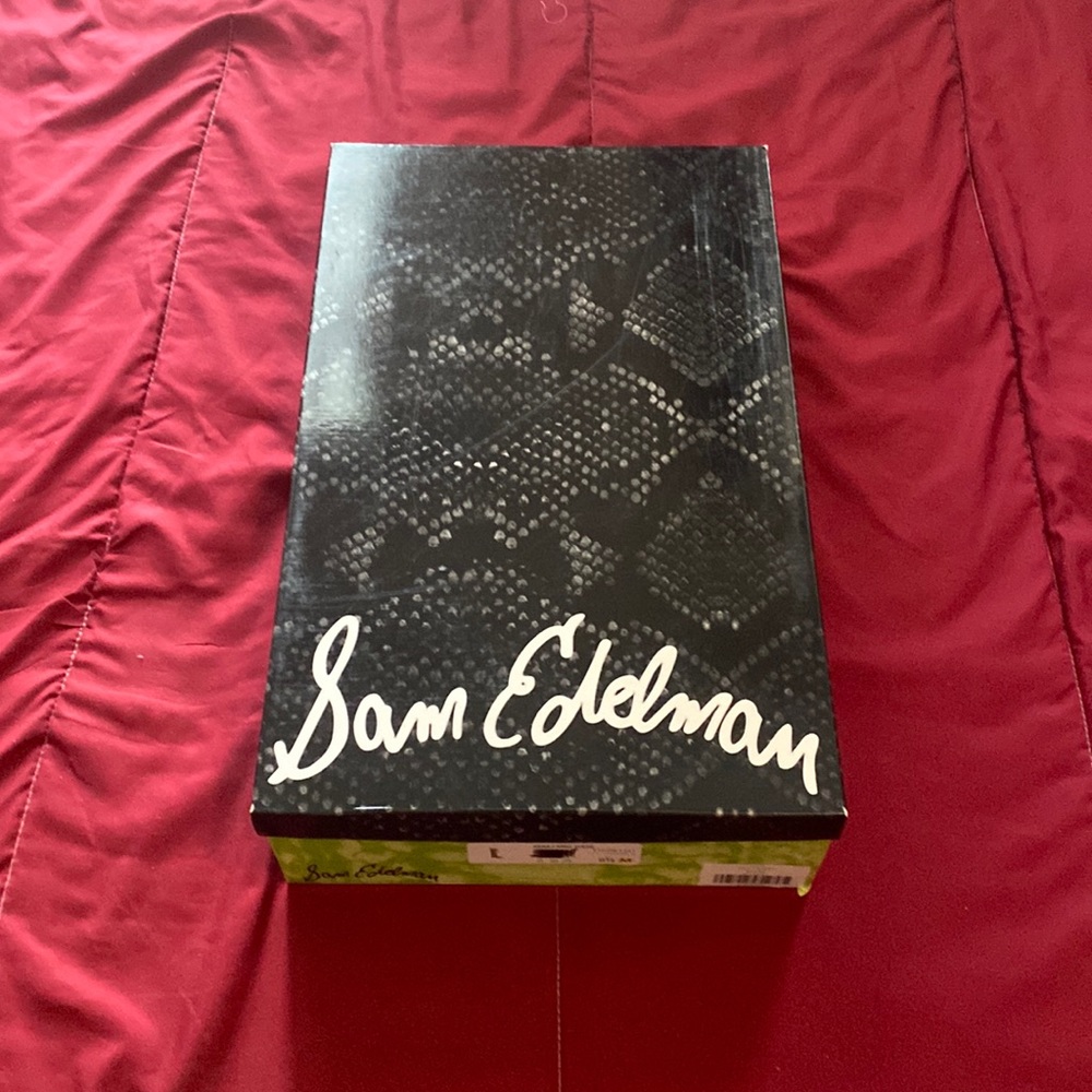 Tan, sued, lace up to calf sandal!  Very Stylish.